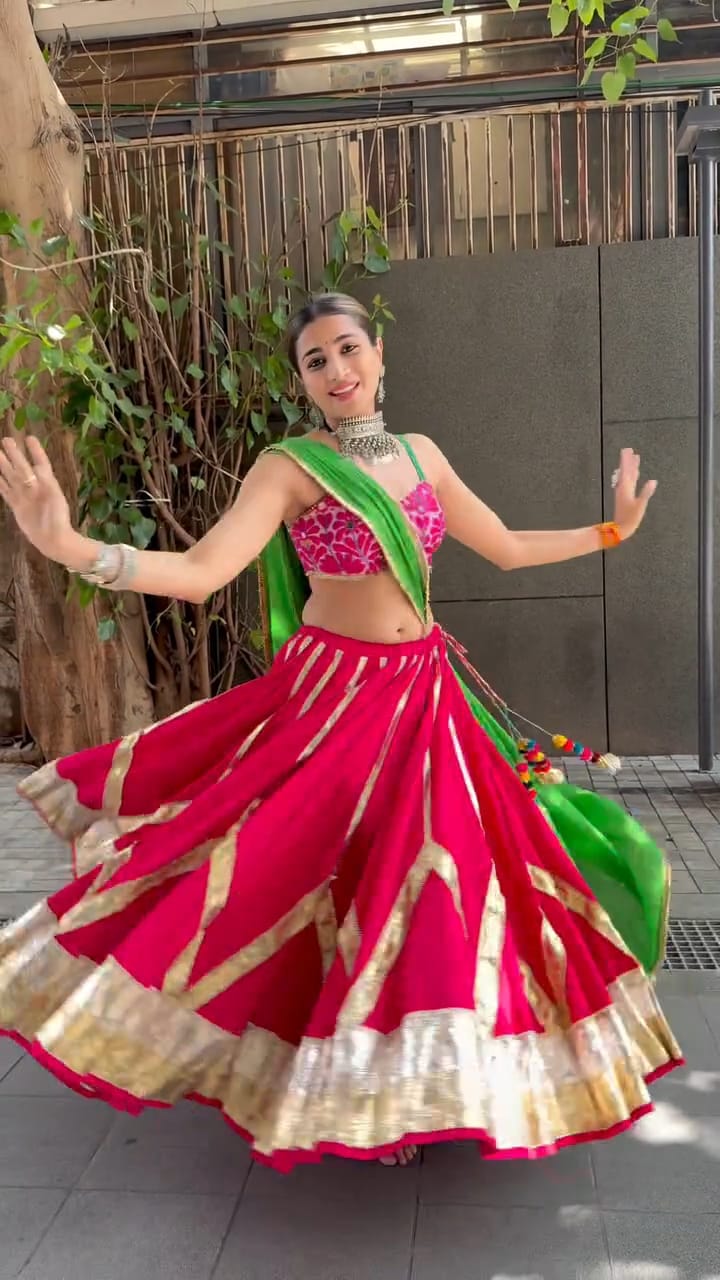 Pink Cotton Lehenga Set