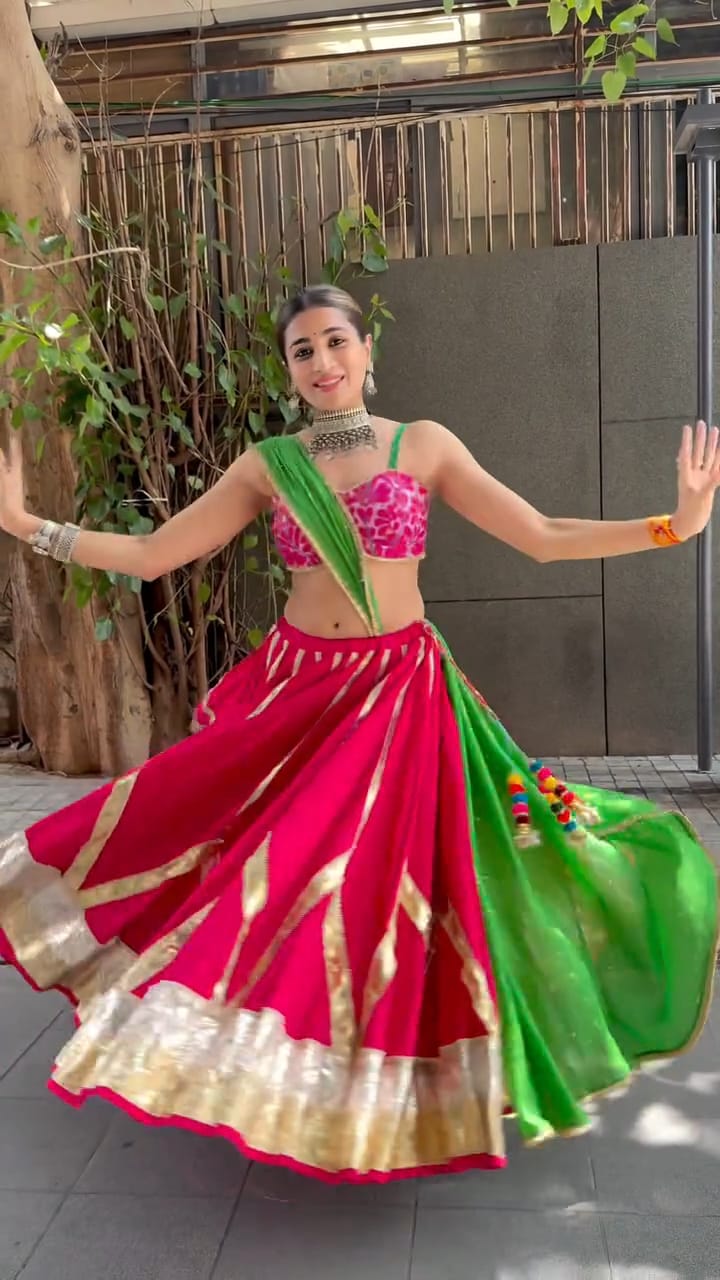 Pink Cotton Lehenga Set