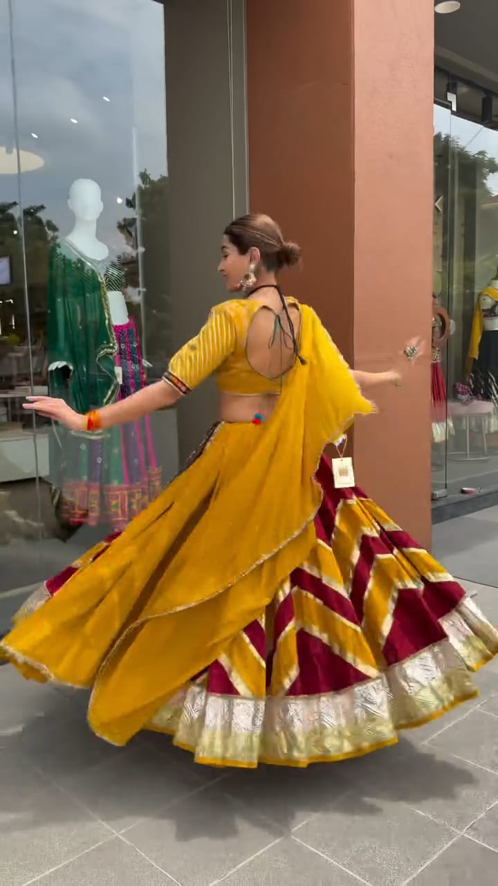 Maroon Cotton Lehenga Set