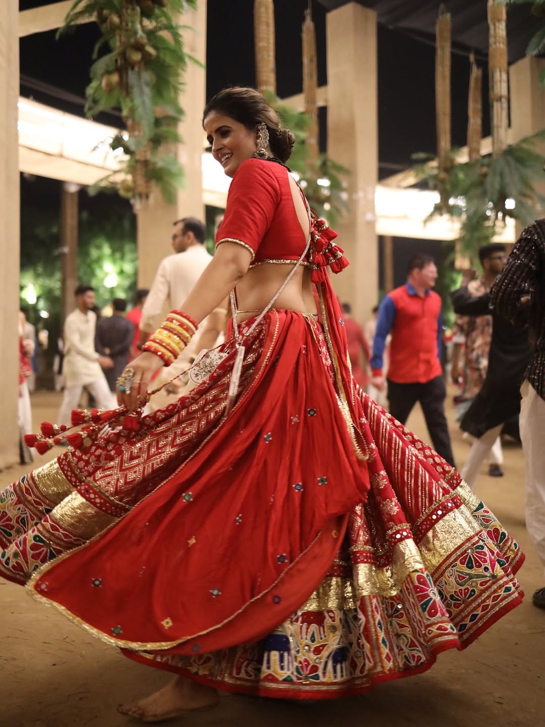Maroon Bandhani Lehenga Set