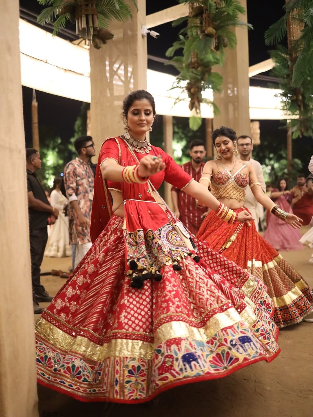 Maroon Bandhani Lehenga Set