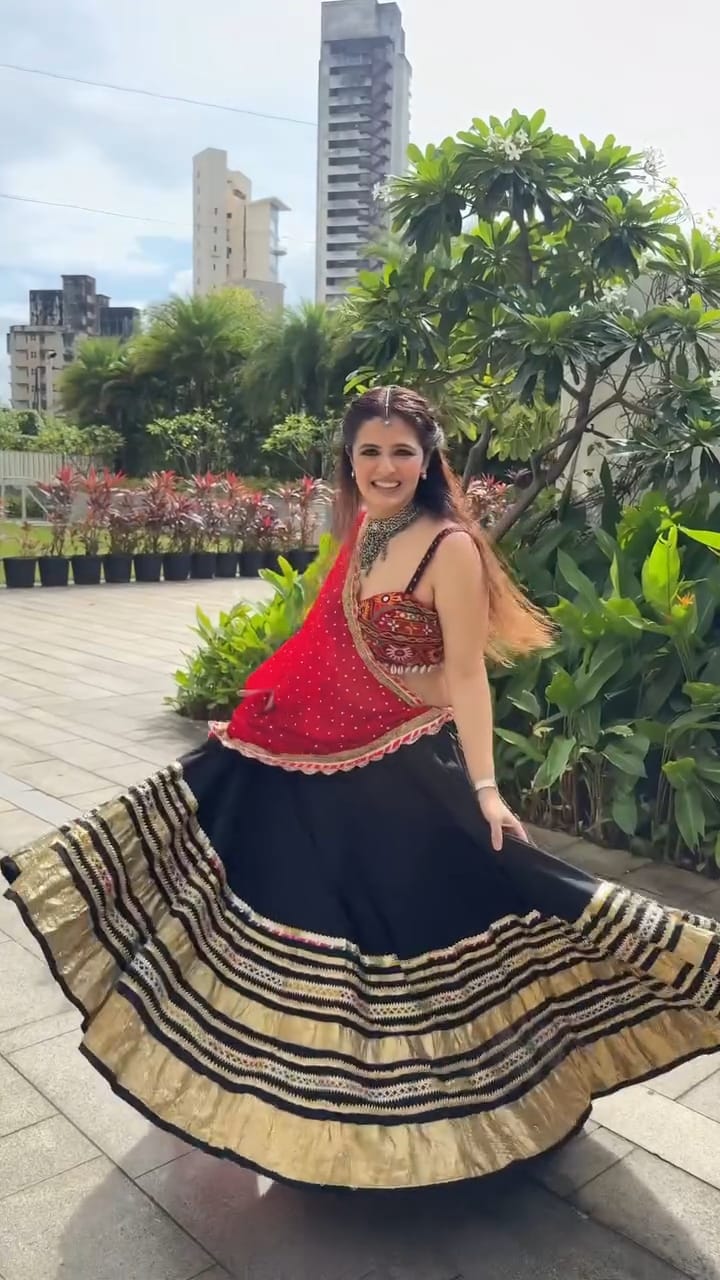 Black Gradation Lehenga Set