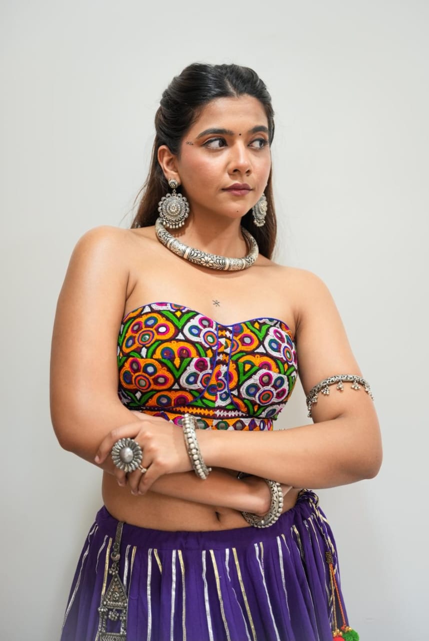 Purple Cotton Lehenga Set