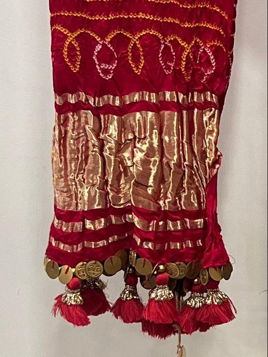 Red Gharchola Bandhani Dupatta