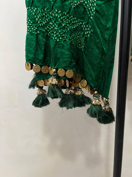 Green Bandhani Dupatta