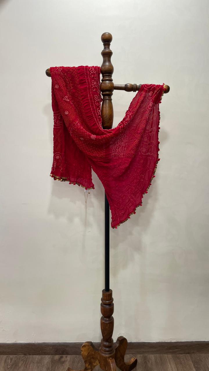 Red Bandhani Dupatta