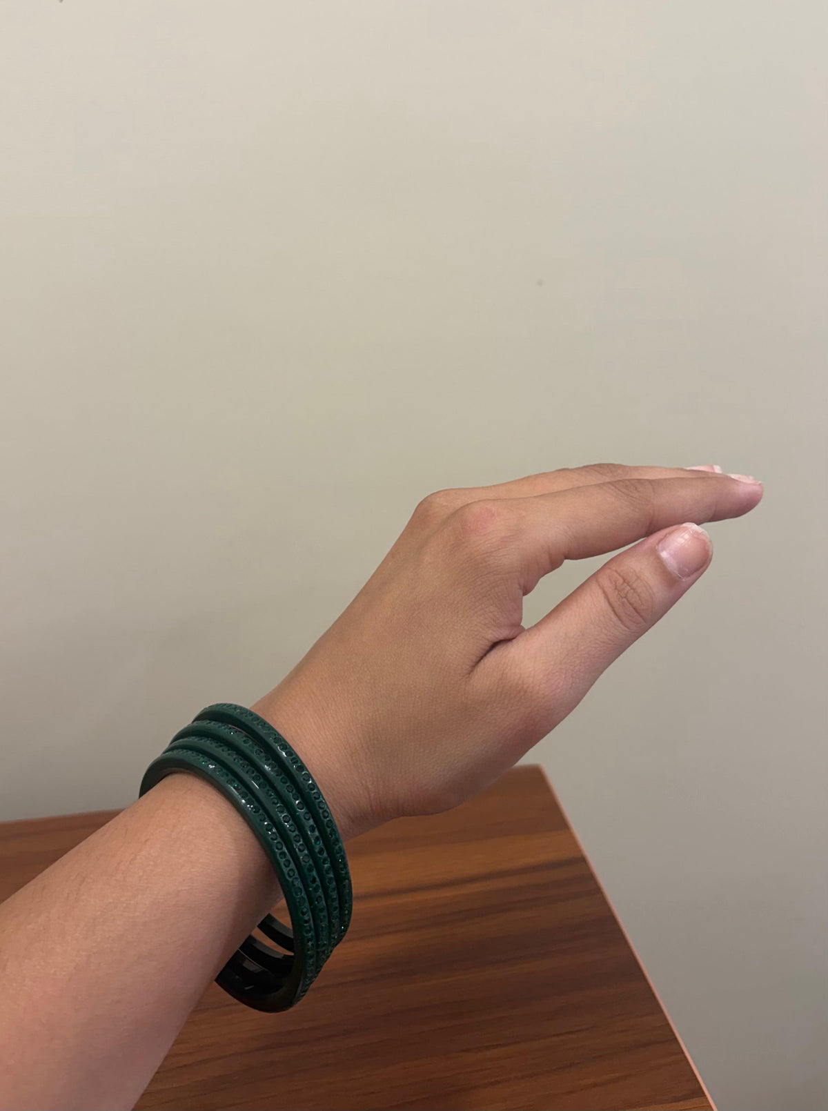 Dark Green Diamond Bangles ( Set of 4 )
