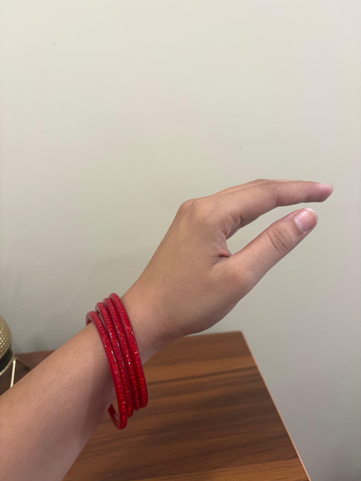 Ruby Red Diamond Bangles ( Set of 4 )