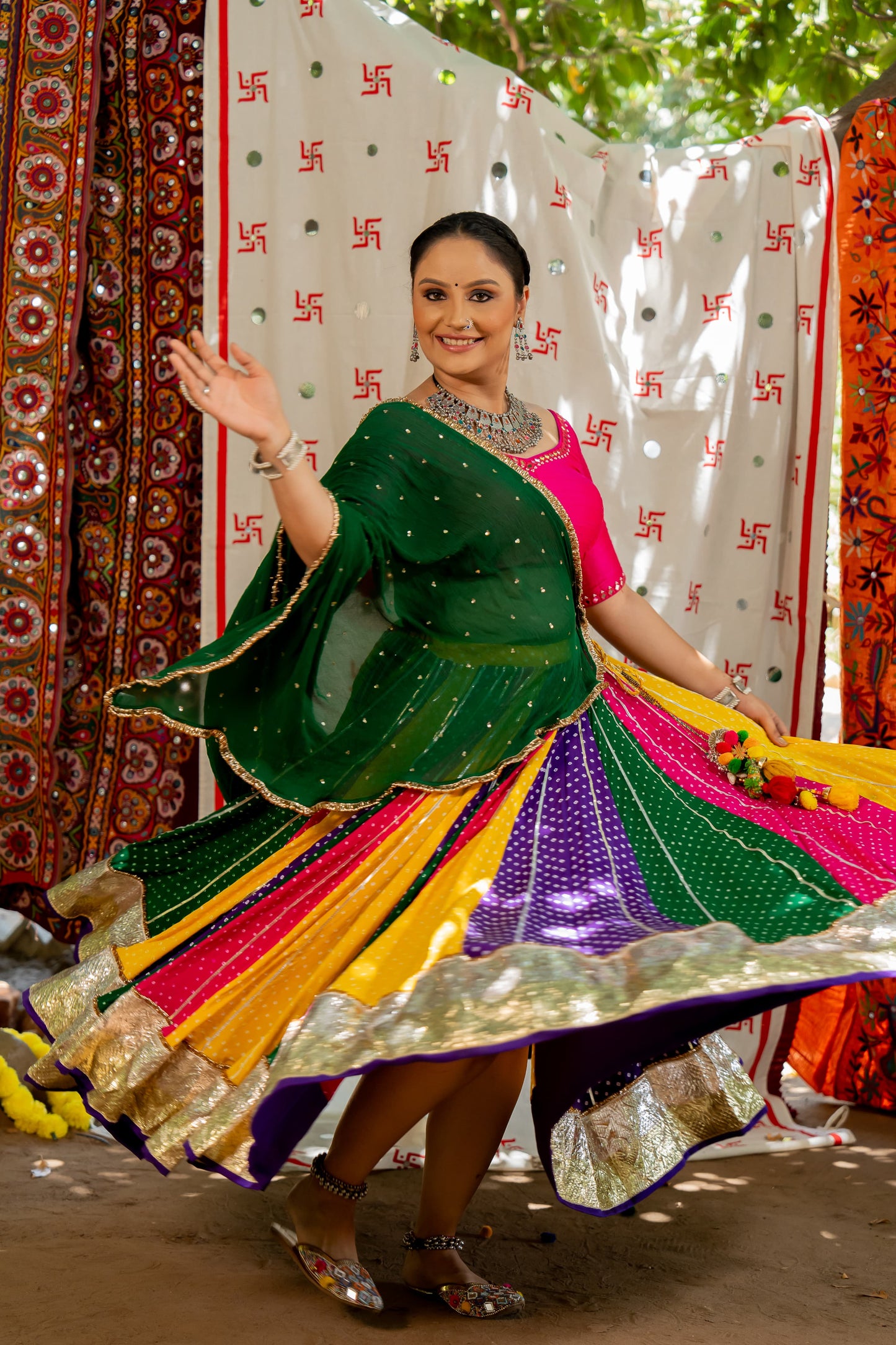 Diya Bandhani Skirt
