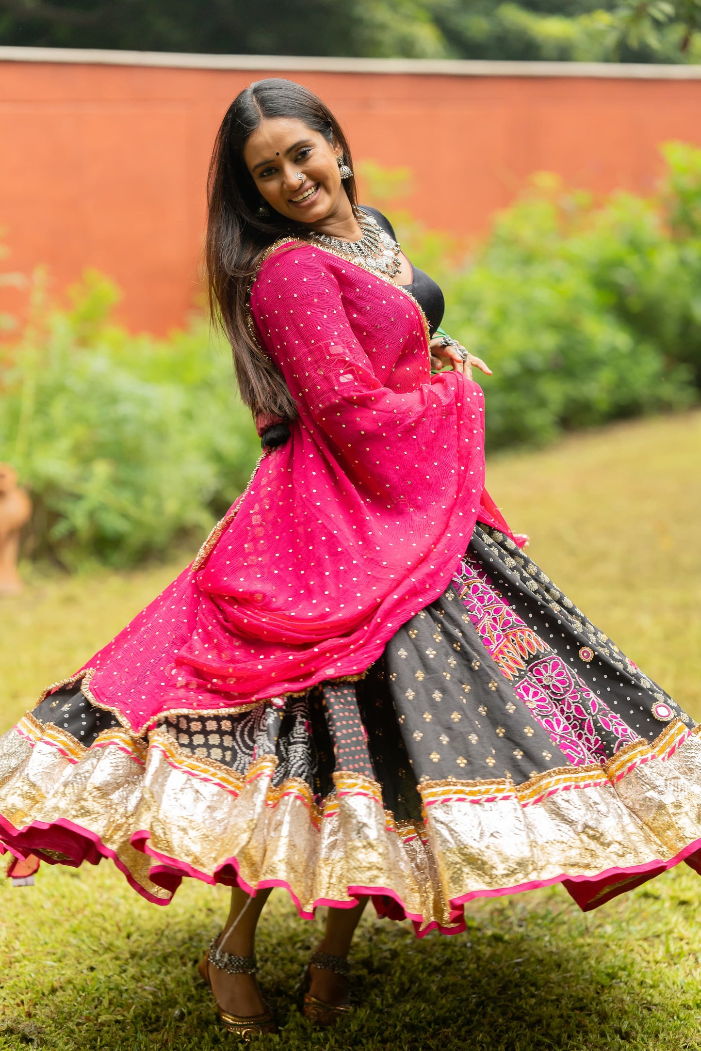 Black Multikali Skirt