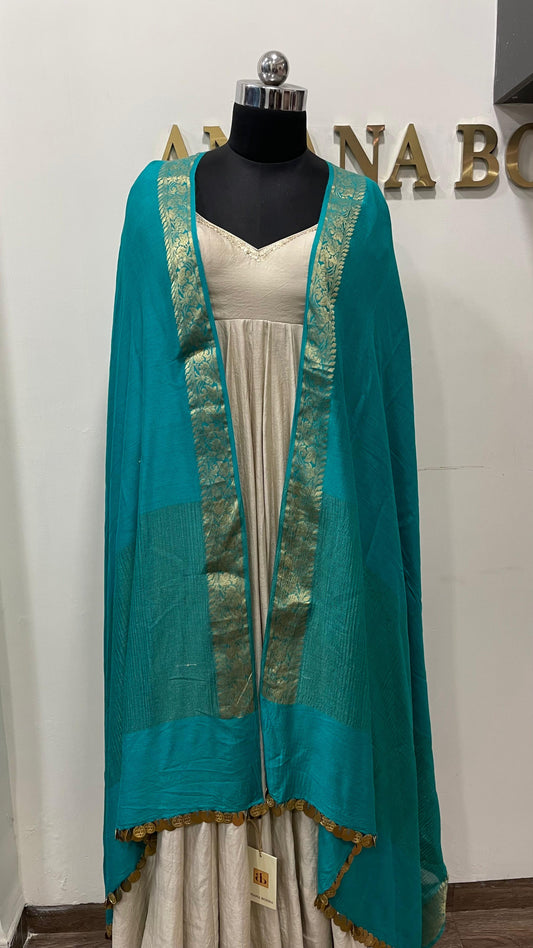 Teal Muga Dupatta