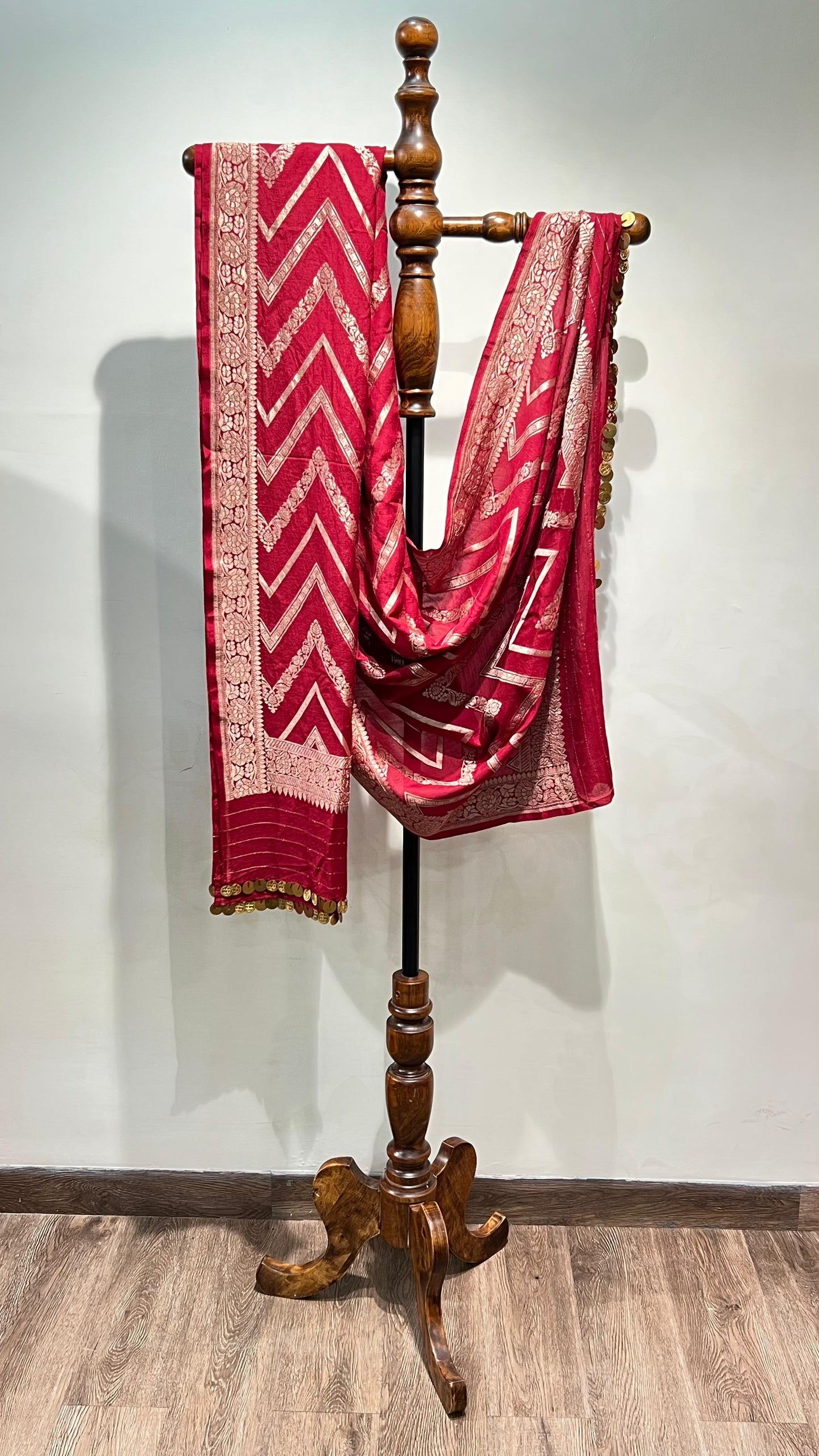 Maroon Muga Dupatta