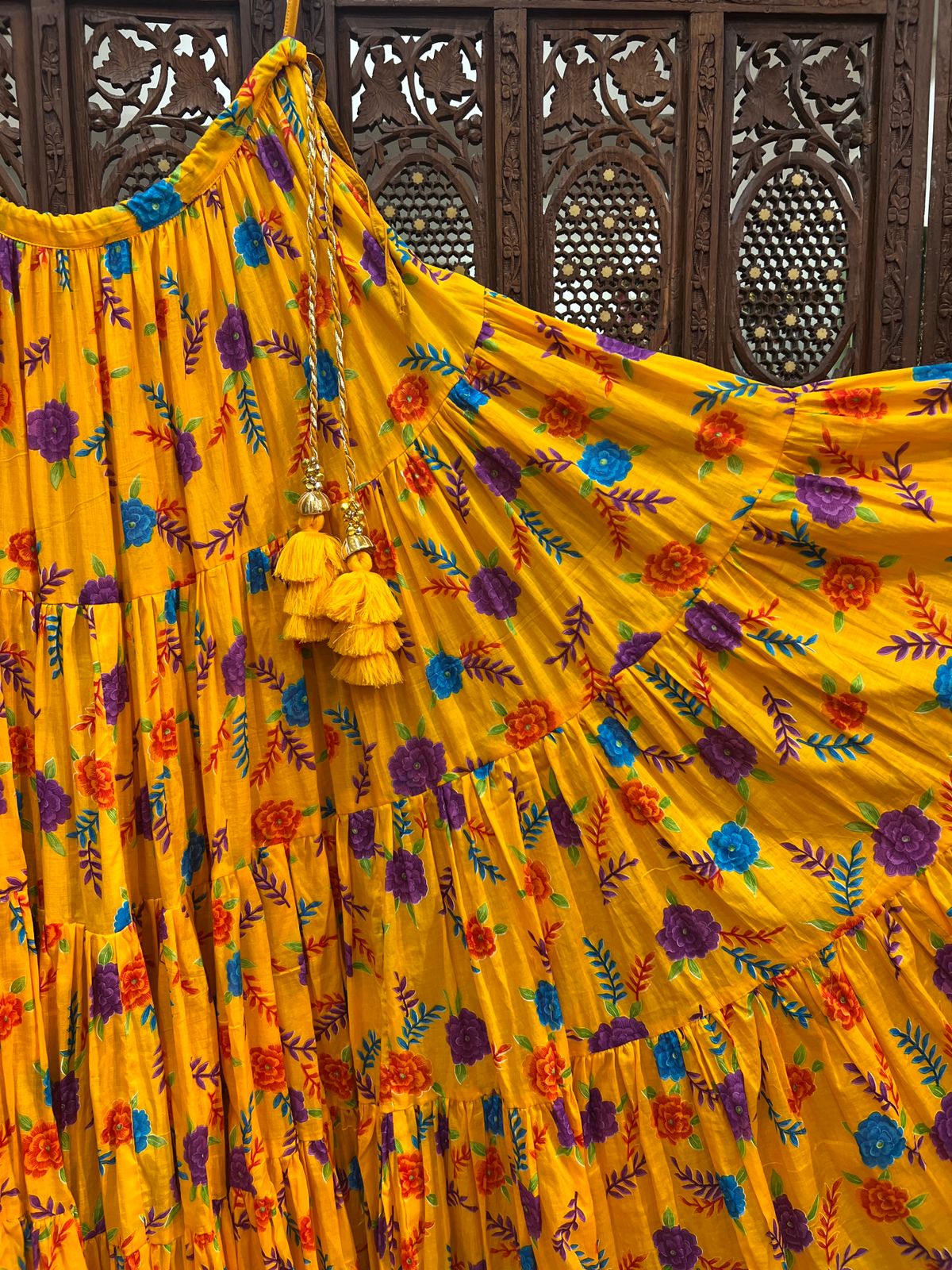 Mul Yellow Floral Skirt