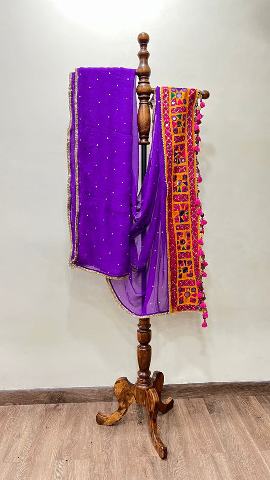 Chiffon With Patchwork Dupatta