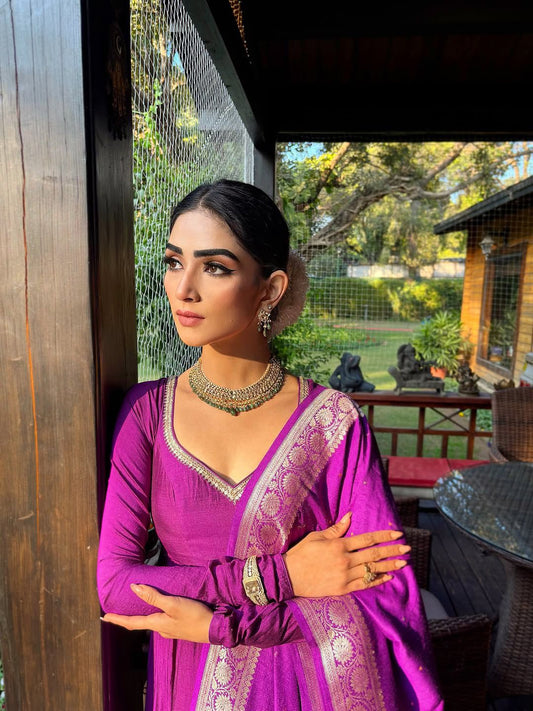 Atisha Singh Anarkali set - Anjanase