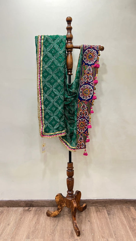 Bandhani With Patchwork Dupatta