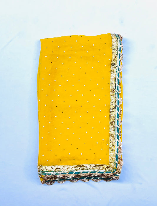 Yellow Chiffon Dupatta - Anjanase
