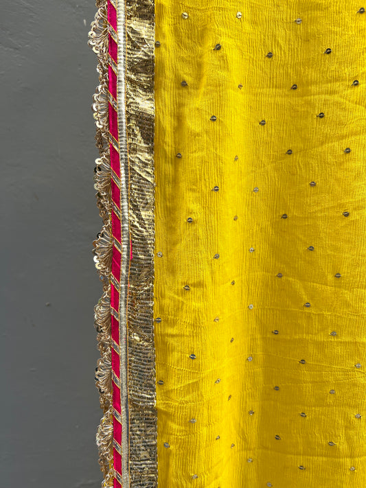 Yellow Chiffon Dupatta - Anjanase