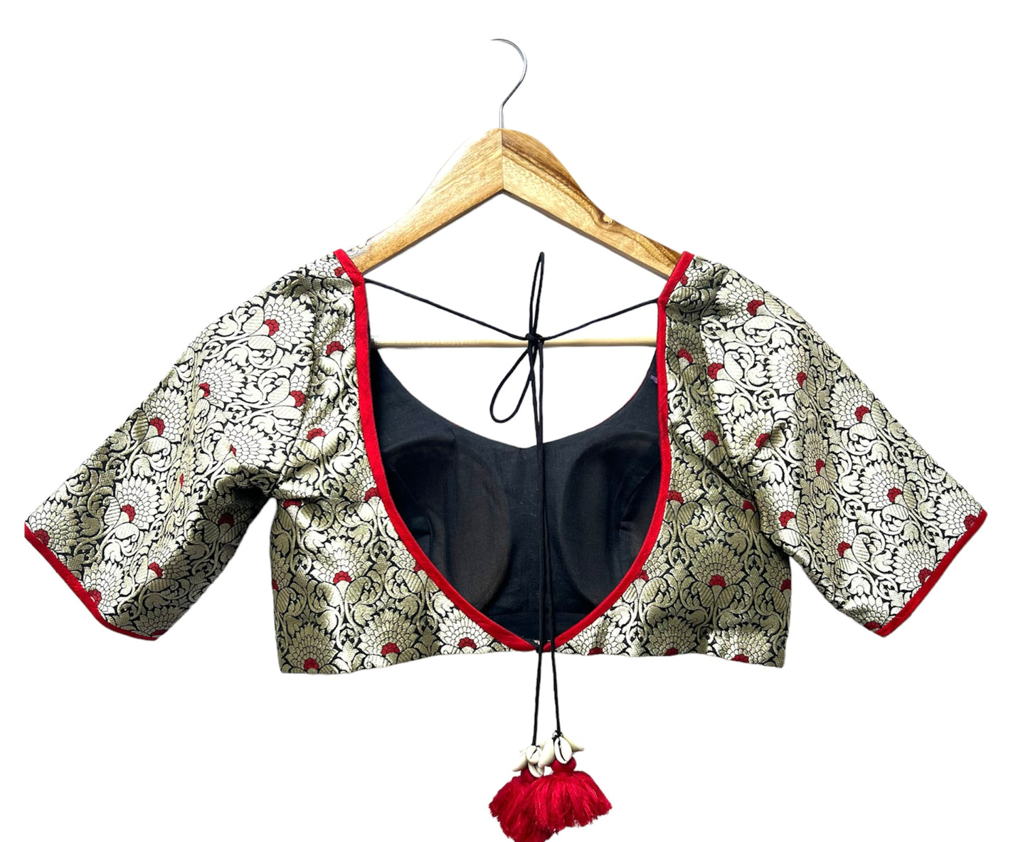 Black kinkhab blouse - Anjanase