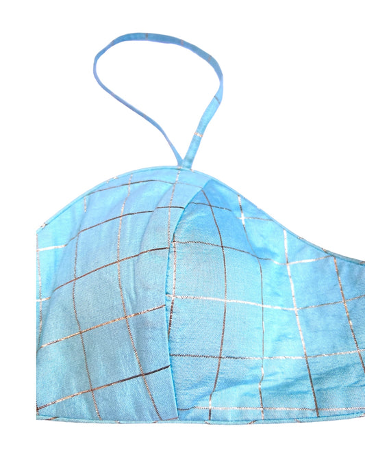 Blue Bustier Blouse - Anjanase