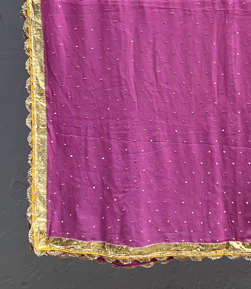 Pink Chiffon dupatta - Anjanase