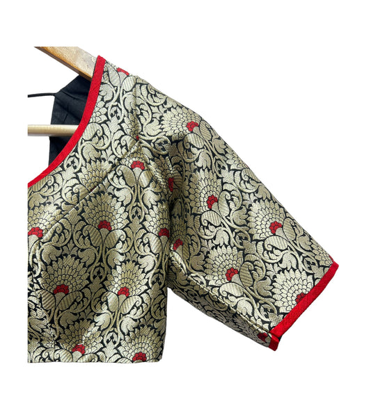 Black kinkhab blouse - Anjanase