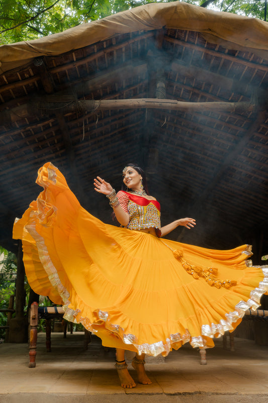 Yellow Flared Skirt - Anjanase