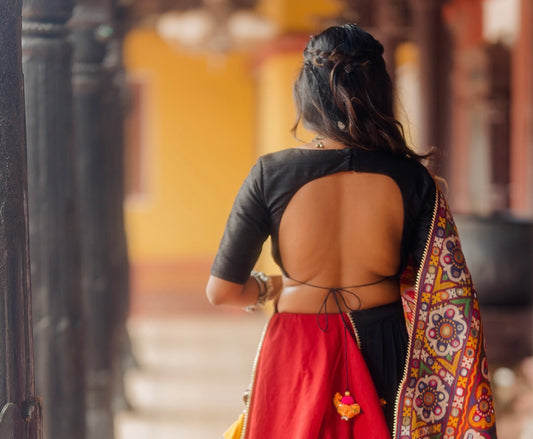 Black Plain Blouse - Anjanase