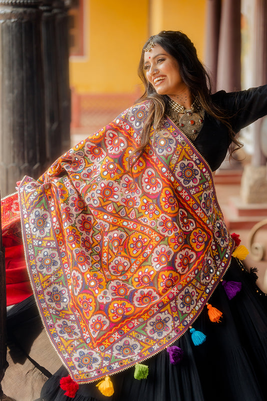 Black Kutchi Lehenga Set - Anjanase