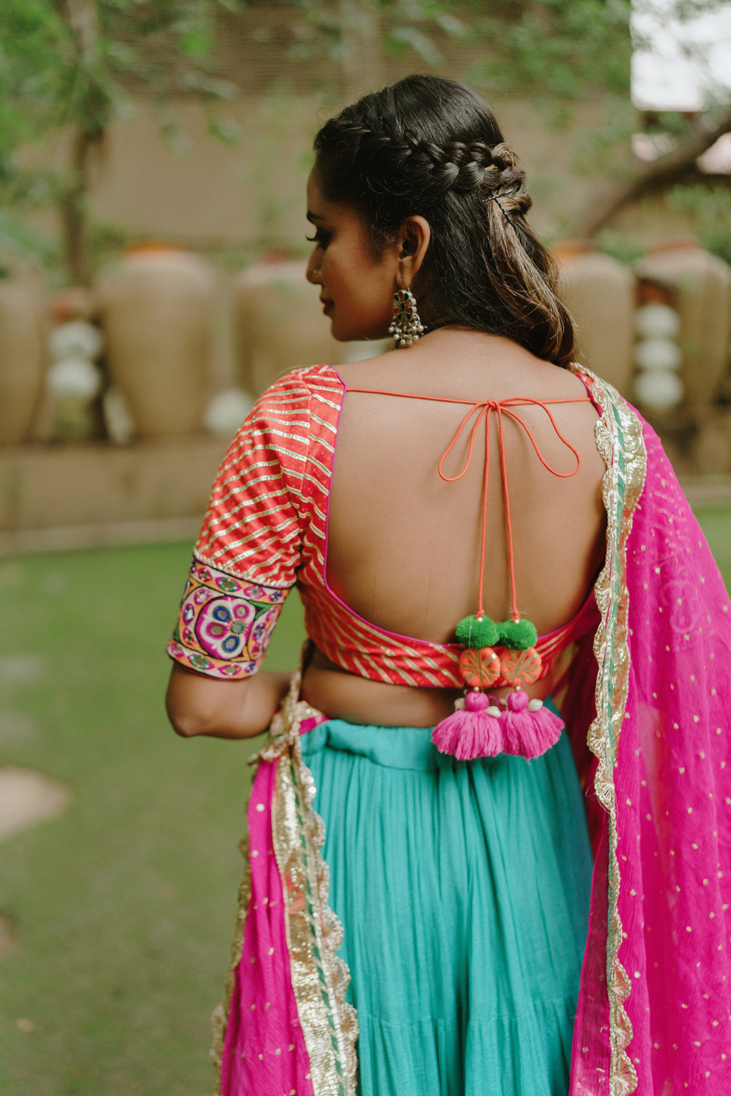 Aqua Lehenga Set - Anjanase