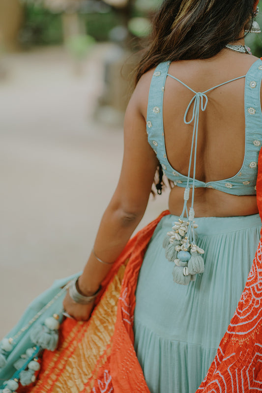Surajmukhi Ice Bloue Blouse - Anjanase