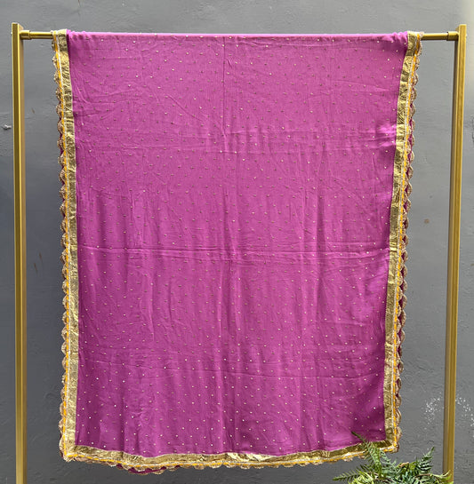 Pink Chiffon dupatta - Anjanase
