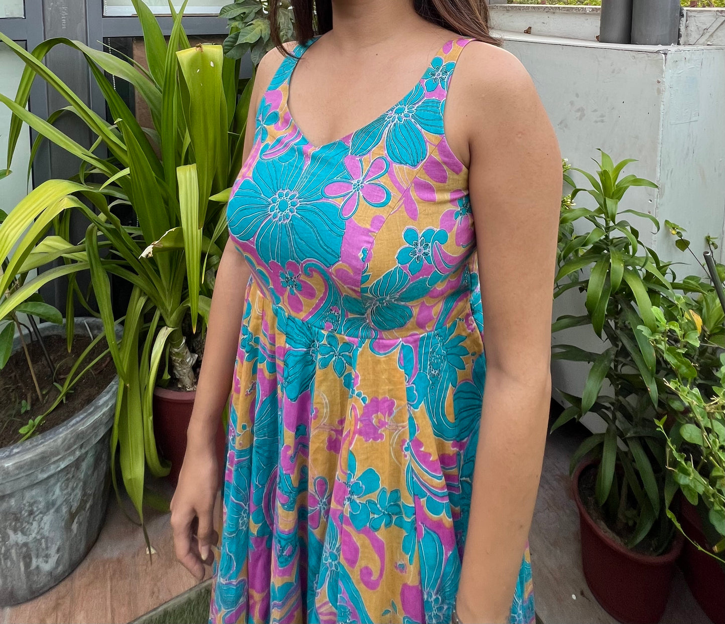 Navratri Coral Dress - Anjanase