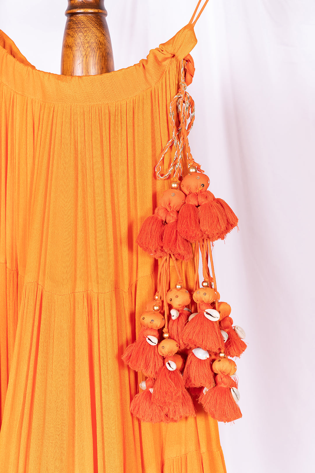 Orange Flared Skirt - Anjanase