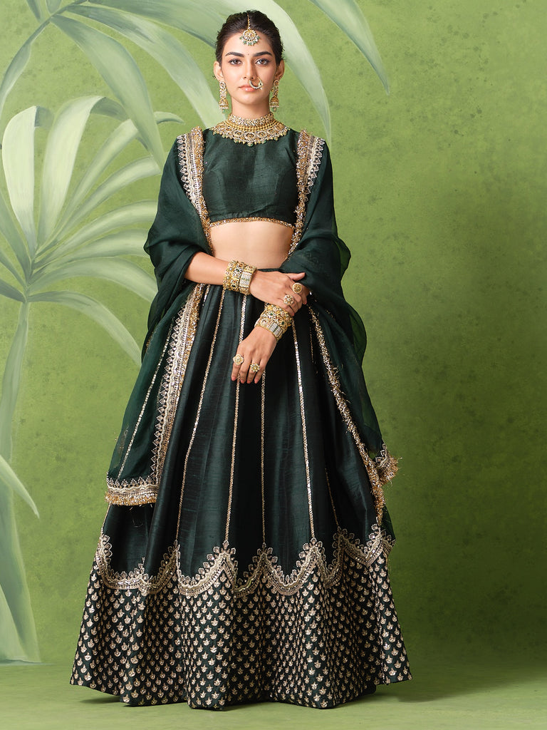Green Hansa Lehenga Set