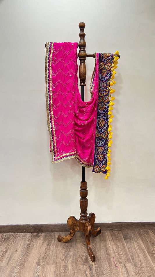 Bandhani With Patchwork Dupatta