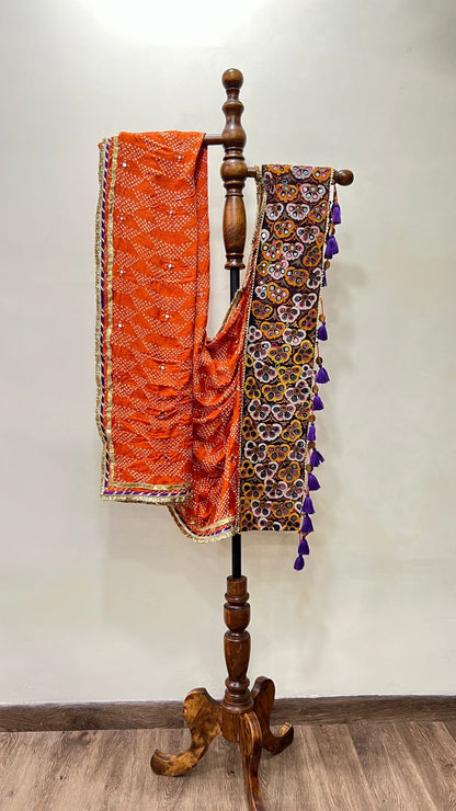 Bandhani With Patchwork Dupatta