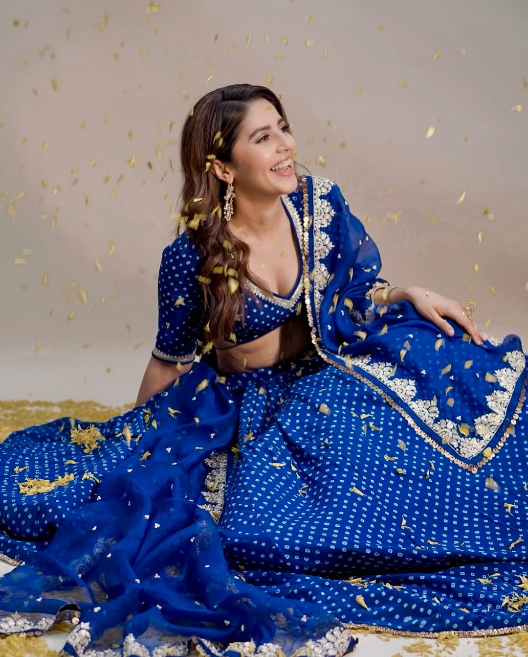 Isha Multani Blue Lehenga - Anjanase
