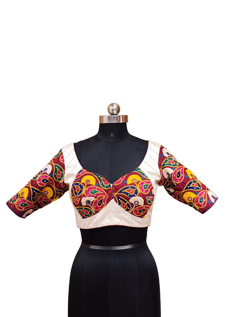 White Patch Blouse - Anjanase