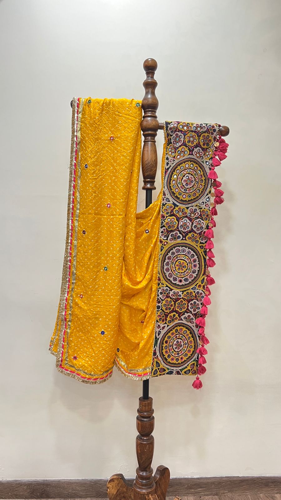 Bandhani With Patchwork Dupatta