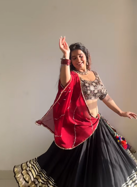 black lehenga set
