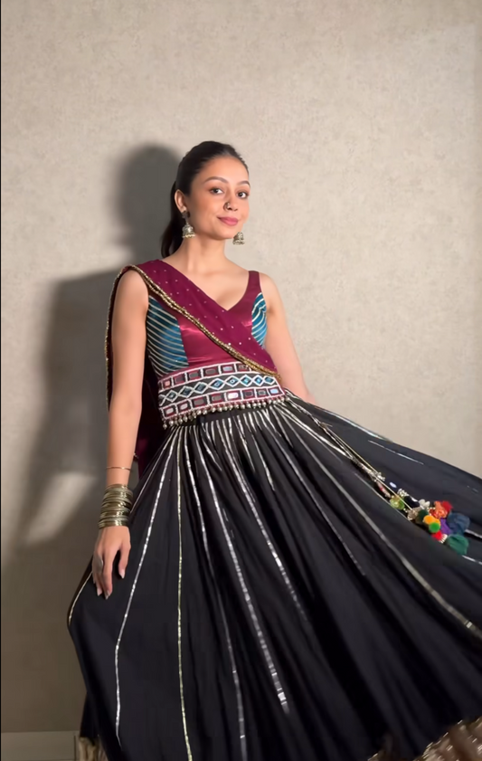 Pranali Mistry Black Lehenga Set