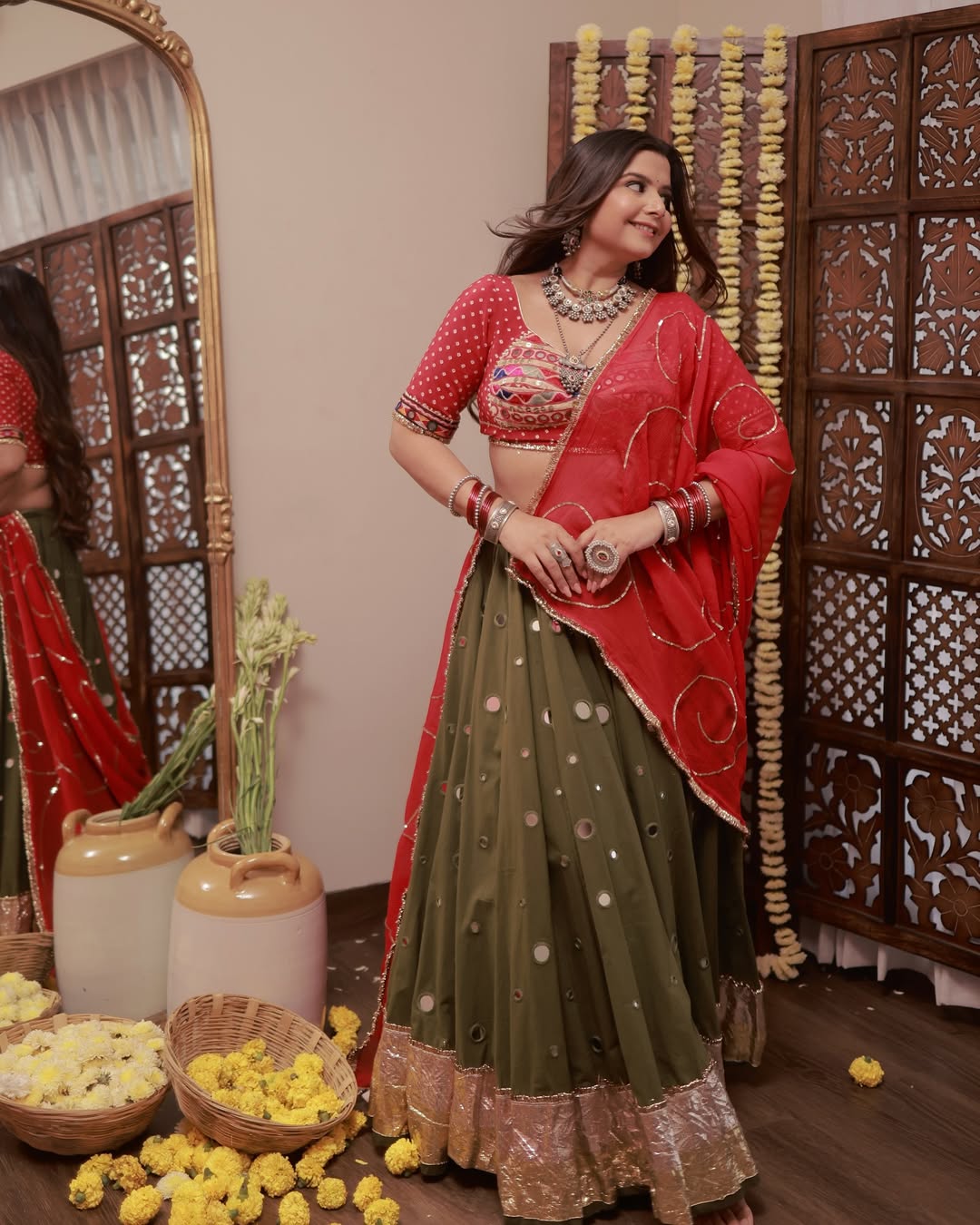 Radhika Bhardwaj Green Lehenga Set
