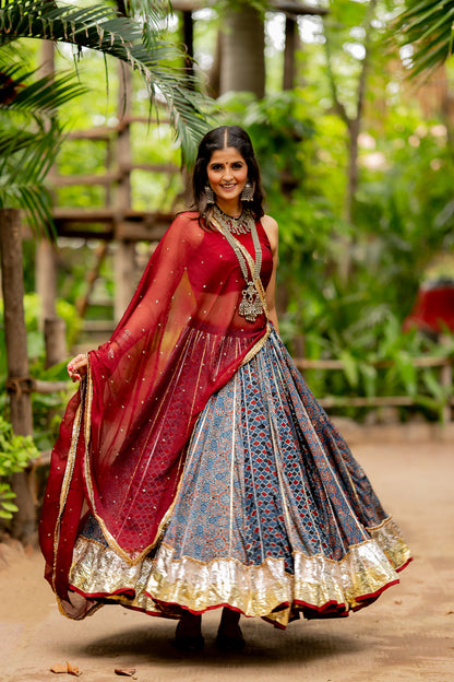 Modal Multikali Lehenga Set - Anjanase