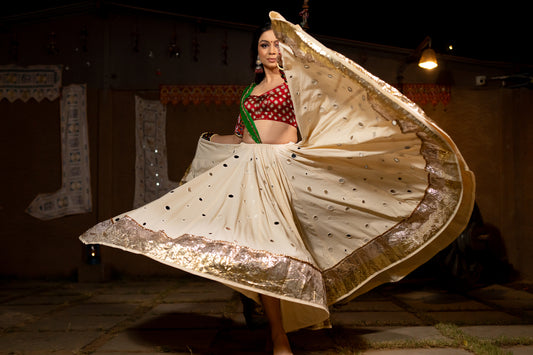White Mirror Cotton Skirt - Anjanase
