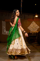Maroon Bandhani Patch Blouse - Anjanase