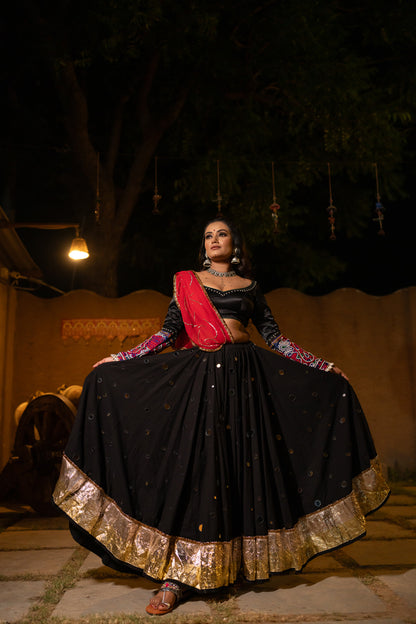 Black Mirror Lehenga Set - Anjanase