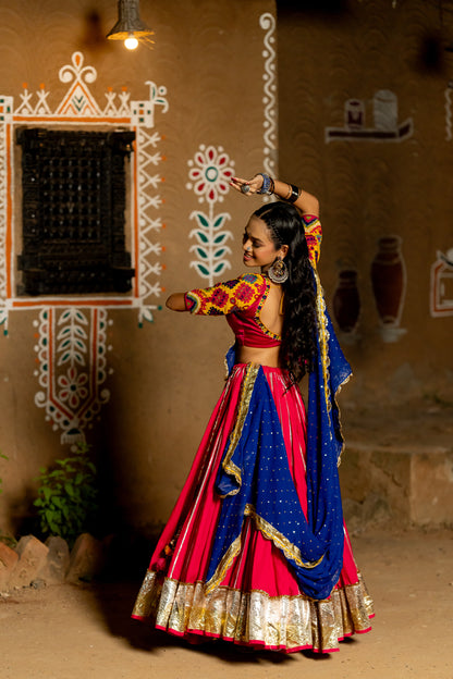 Pink Cotton Lehenga Set - Anjanase