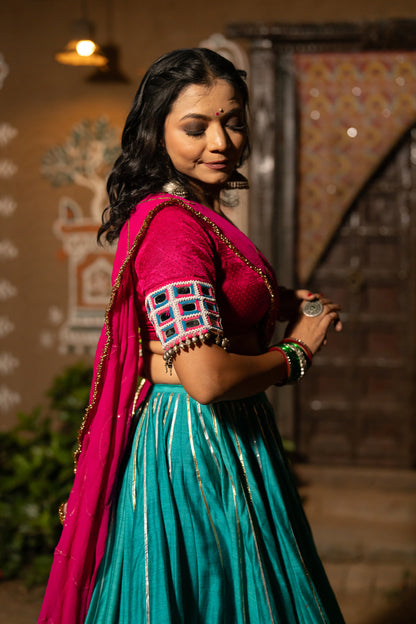 Firozi Lehenga Set - Anjanase