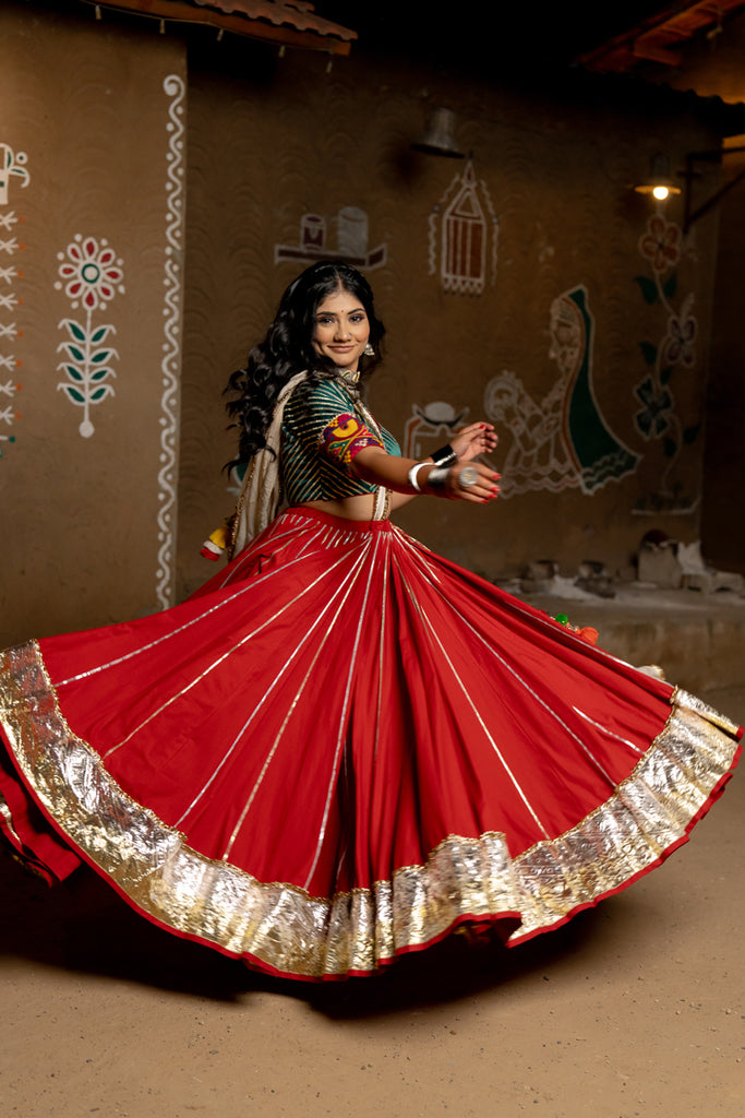 Red Cotton Skirt - Anjanase
